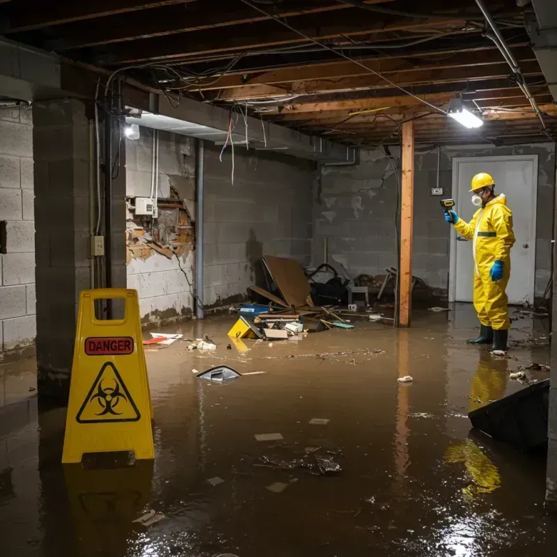 Flooded Basement Electrical Hazard in West Branch, MI Property