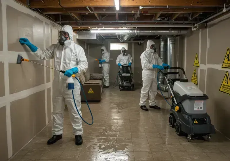 Basement Moisture Removal and Structural Drying process in West Branch, MI